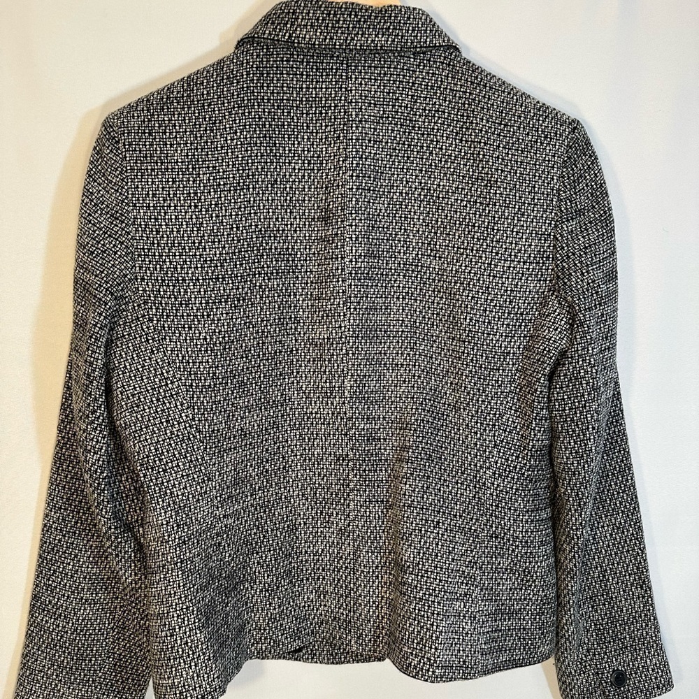 Style & Co Women’s Size 6P Black Cream Long Sleeve Tweed Jacket Blazer Workwear - Picture 10 of 11